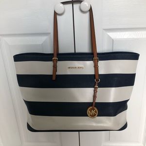 Michael Kors jet set striped travel tote bag